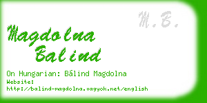 magdolna balind business card